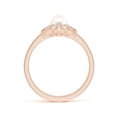 thumbnail image 2 of Angara Starburst Freshwater Cultured Pearl and Diamond Gemini Stackable Ring in 14K Rose Gold for Women | June Birthstone Jewelry for Her, 2 of 8