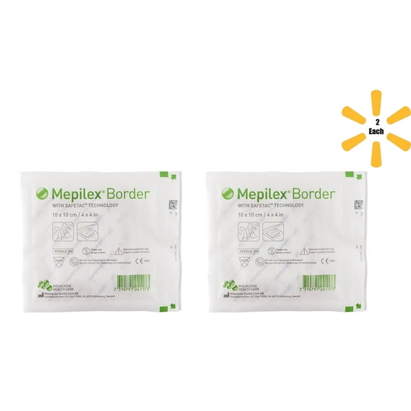 Mepilex Border Silicone Foam Dressing 4 X 4 Inch Square Silicone Adhesive with Border Sterile 2 Each - 295300