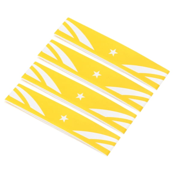 Unique Bargains 9.8'x0.7' Badminton Racket Head PU Protector Sticker Racquet Guard Tape, Yellow 4 Pack