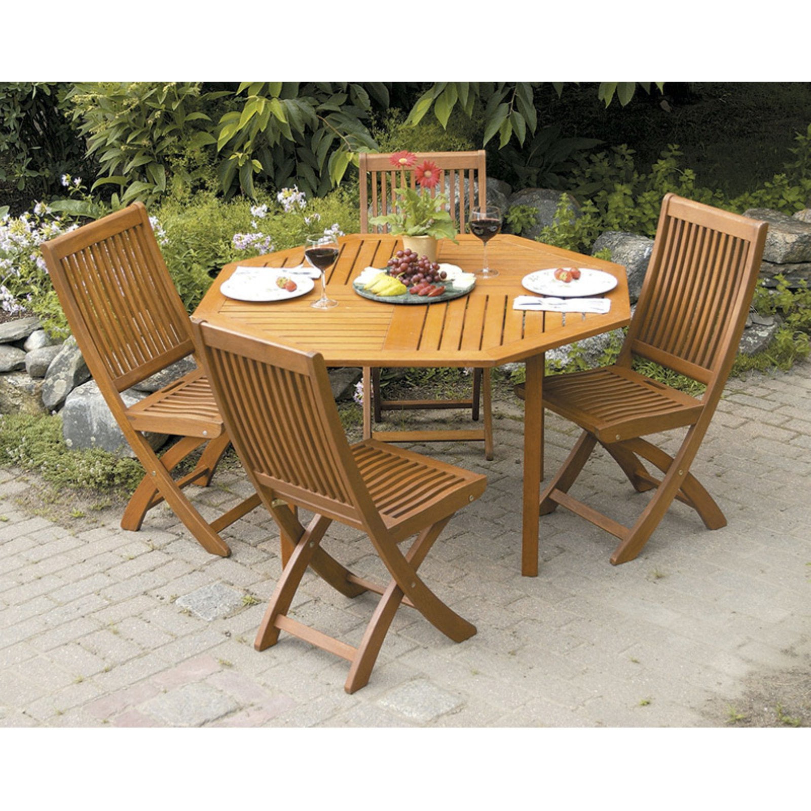 Achla Designs Eucalyptus Wood Octagonal Dining Table Com Achla Designs Eucalyptus Wood Octagonal, Octagon Patio Dining Table