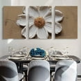 thumbnail image 6 of Shadudu Canvas Prints Wall Art - A Single White Flower with Thick Texture, Ready to Hang Room Home Art Decor, 16x24in 3pc with Frame Inside 16x24x3pcs, 6 of 8
