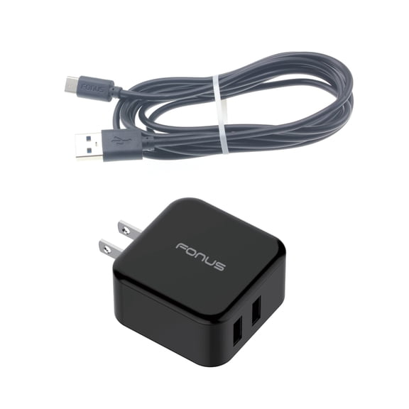 6ft USB Cable 30W Quick Home Charger 2-Port USB Power Cord Travel K6Y for Microsoft Surface Go (10") - Motorola One Zoom, Moto Z4 Z3 Play Z2 Play Z Play Droid Force Droid X4, Revvlry Plus, G7