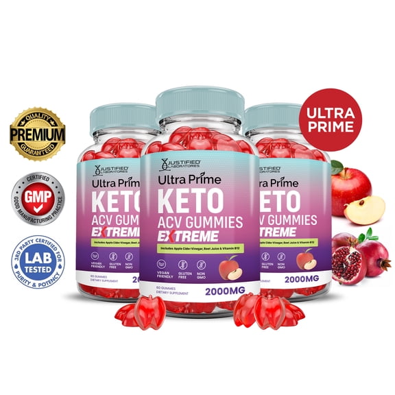 (3 Pack) Ultra Prime Keto Extreme ACV Gummies 2000mg Dietary Supplement 180 Gummys