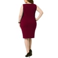 thumbnail image 3 of Vestido de tubo sin mangas para mujer de tallas grandes Agnes Orinda, con cuello barco, vestido casual recto de lápiz para trabajo 1X burdeos, 3 of 6