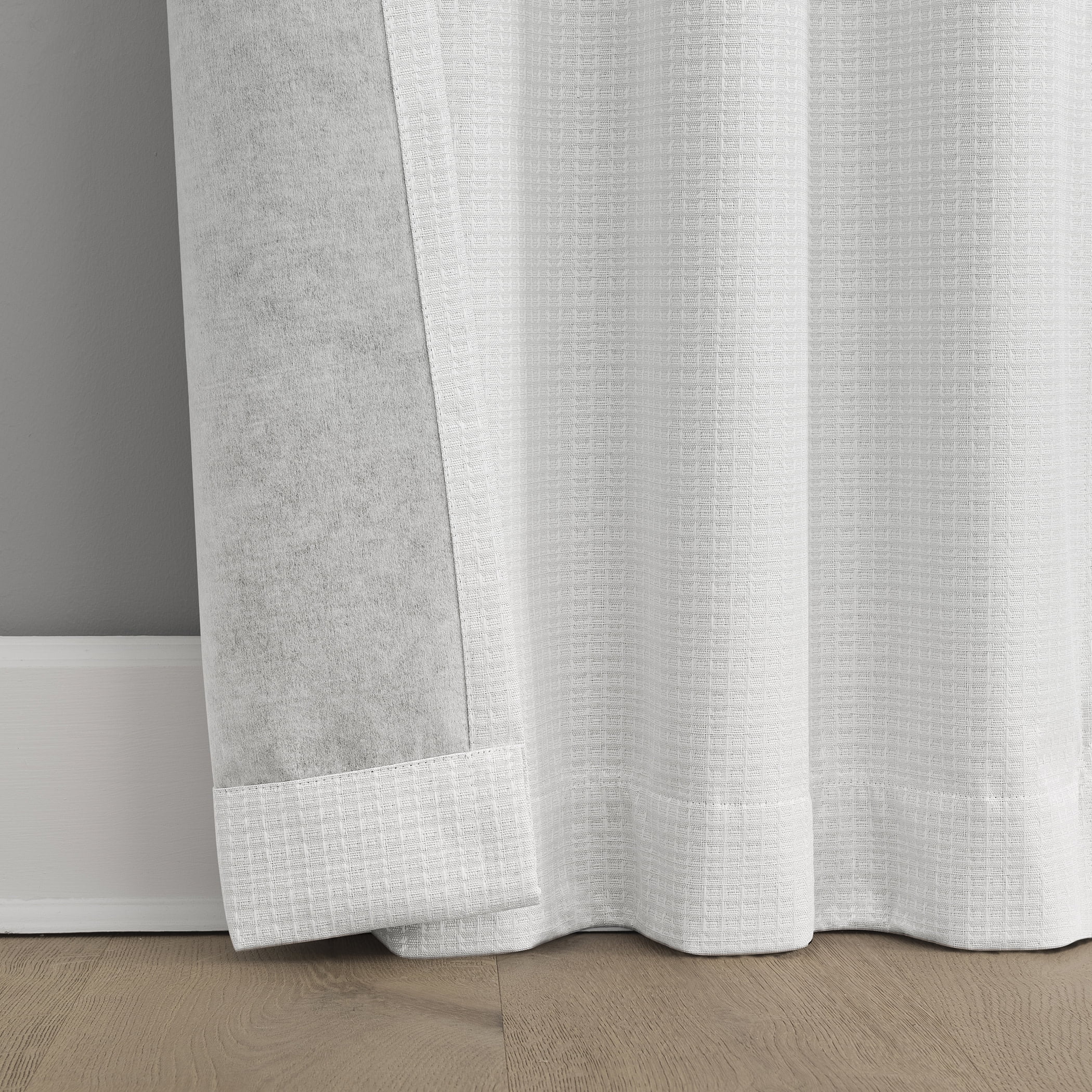 Sun Zero Vance 2-Piece Magnetic Closure 100% Blackout Back Tab Curtain Panel Pair, 37"x63", White