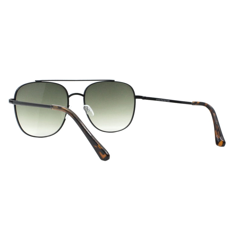 Double Bridge Pilot Sunglasses Square Metal Frame Black  display picture 2
