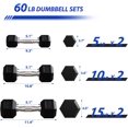 thumbnail image 2 of BalanceFrom Hex Dumbbell Set – Pairs of 5lb, 10lb, 15 lb Free Weights for Home Gym, Full-Body Workout, Non-Slip Grip, Space-Saving Design, Ideal for All Fitness Levels, 2 of 6