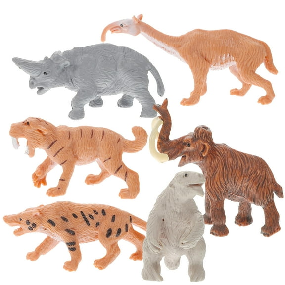 HOOWIFFY 1Set Realistic Plastic Ancient Animals Model Assorted Colors for Cognitive Recognition and Home Decor