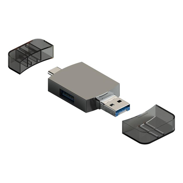 Lector de tarjetas multifunción, lector de tarjetas TF, lector de tarjetas SD, adaptador USB 3.0, lector de tarjetas portátil para teléfono móvil, color negro