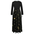 thumbnail image 6 of Fesfesfes Women Dress Plus Size Christmas Print Long Sleeve Round-neck Ankle-Length Long Dress, 6 of 6