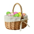 thumbnail image 4 of Vintage Handwoven Wicker Basket with Handles 🌼 - 7.9"x6.7" Farmhouse Decor - Picnic, Wedding, Easter Egg & Home Storage - Rustic Wooden Accent, 4 of 8