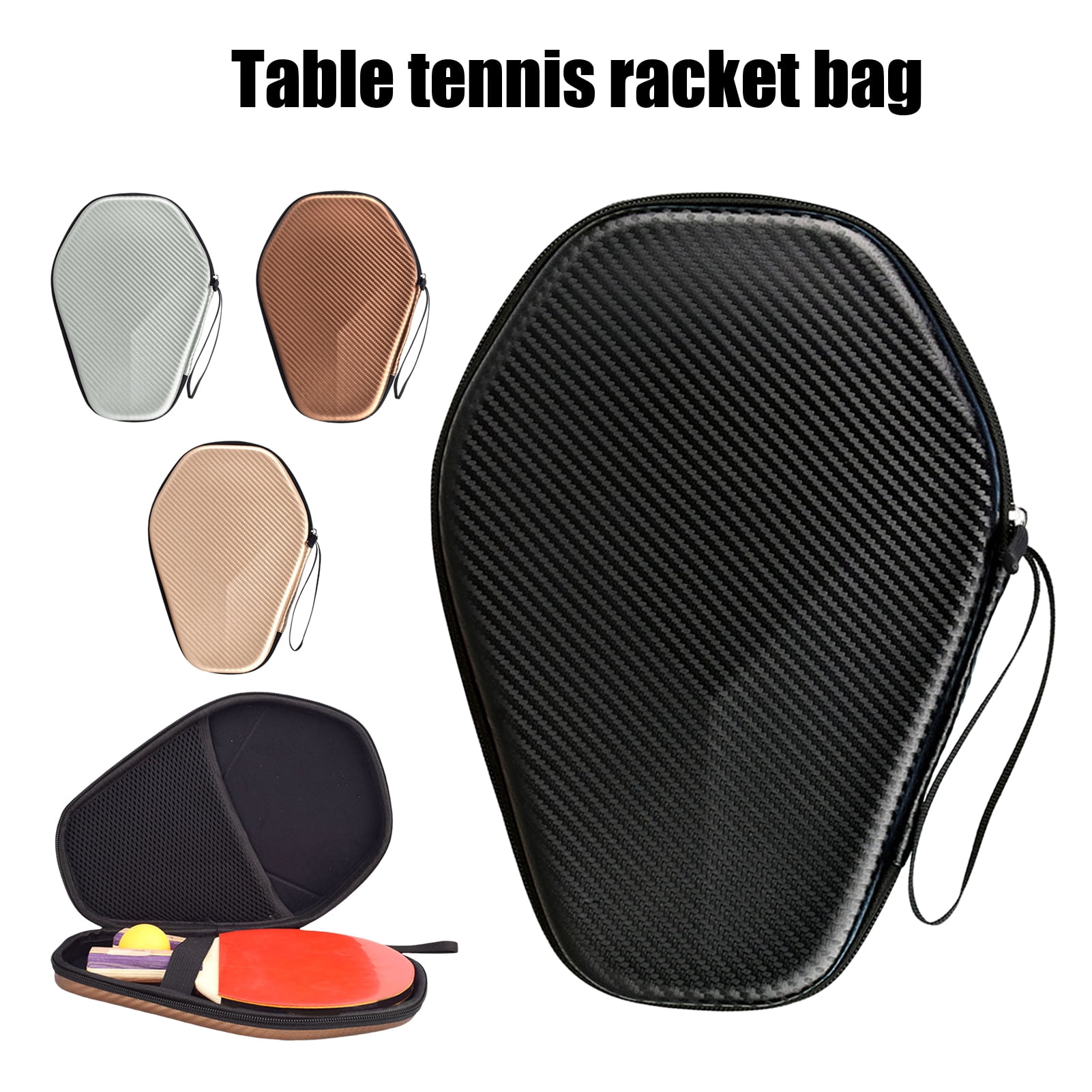 YIFAEUX Table Tennis Racket Cover Waterproof Ping Pong Paddle Storage Case Holder Hexagonal Racquet Bag for Home School Gym