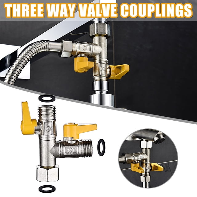 Adaptador de latón G 1/2 de tres vías reversible para manguera de ducha Fiudx