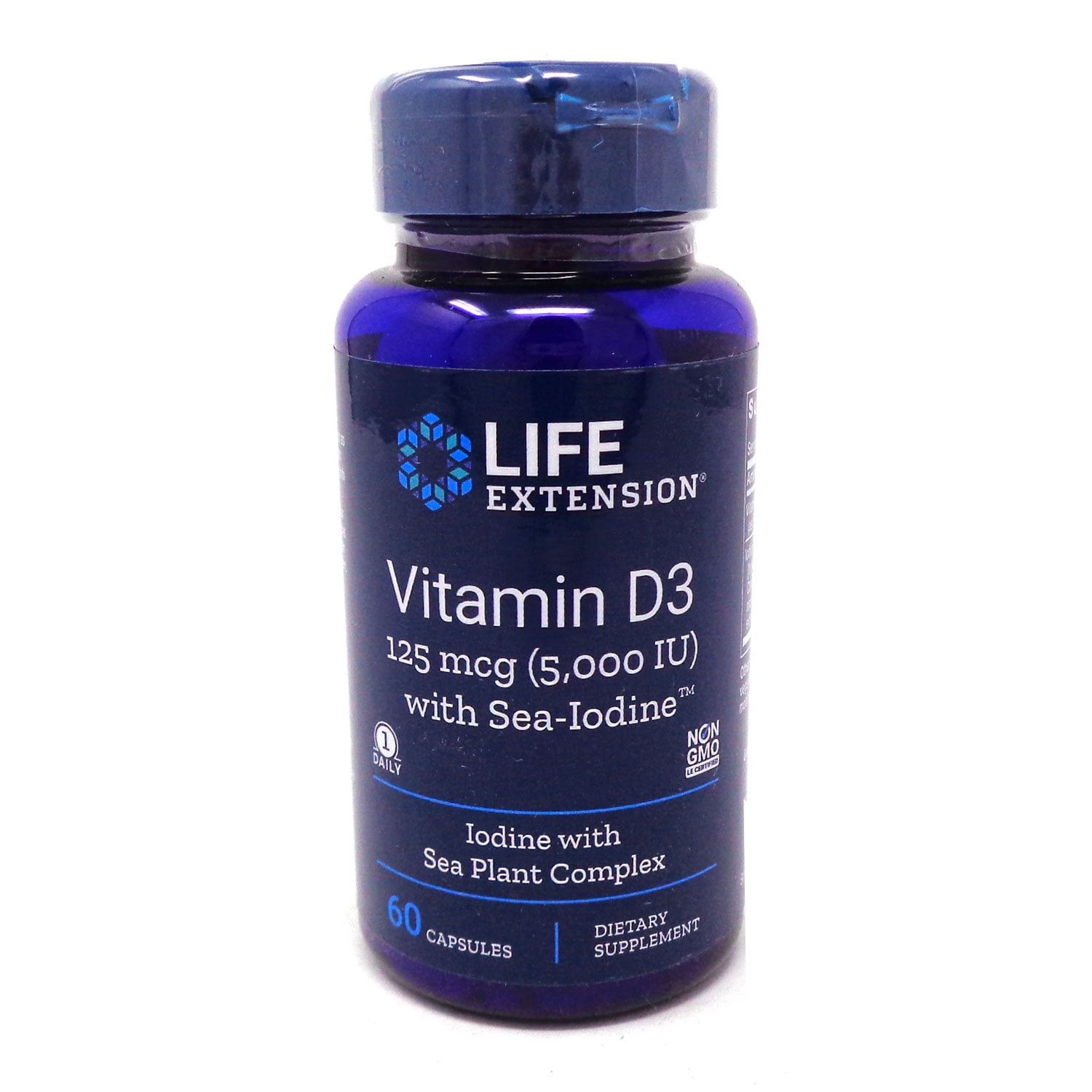 Life Extension Vitamin D3 with SeaIodine 5000 IU 60 Capsules
