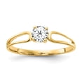 thumbnail image 1 of Diamond2Deal 14K Yellow Gold 4mm Cubic Zirconia Ring for Women Size 6, 1 of 6
