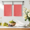 thumbnail image 3 of Coral Pink Color Kitchen Towels Set of 3, Abstract Woven Texture Vintage Minimalist Absorbent Dish Towels for Kitchen, Microfiber Hand Towel, Quick Drying Tea Towel for Cleaning Decorative Dishcloths, 3 of 7
