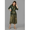 thumbnail image 5 of Green Rayon Fit & Flared Dress, 5 of 6