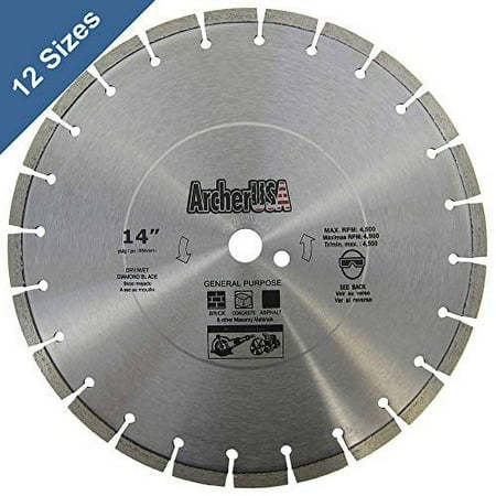 UPC: 0810684020115 | Archer Pro 14  in. General Purpose Diamond Saw Blades for Fast Cutting Concrete  Stone  Masonry  Pavers  Bricks  Blocks