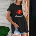 thumbnail image 4 of Camiseta informal para mujer, blusa estampada con cuello redondo y manga corta, Tops OAVQHLG3B Store  lin121212, 4 of 5
