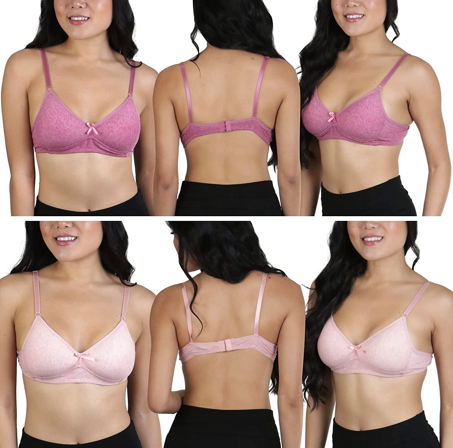 ToBeInStyle Women's Pack of 6 Random Assorted Print Wireless Bras - Assorted - 40C