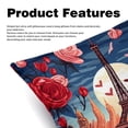 thumbnail image 2 of Eiffel Tower Luxurious Velvet Bed Pillow Covers Set - 2 Decorative Throw Pillow Inserts with Unique Patterns - Available in 16x16, 18x18, and 20x20 Inches for Any Occasion, 2 of 6