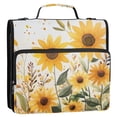 thumbnail image 5 of FORMRS Zipper Binder with Shoulder Strap 2-inch Ring 500 Sheet Capacity File Bag, Beige Sunflowers, 5 of 5