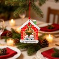 thumbnail image 2 of den Christmas Tree Ornaments, Vintage Style Hanging Wood Pendants Warm Holiday Decor for Home, Mantel, Window Red, 2 of 6