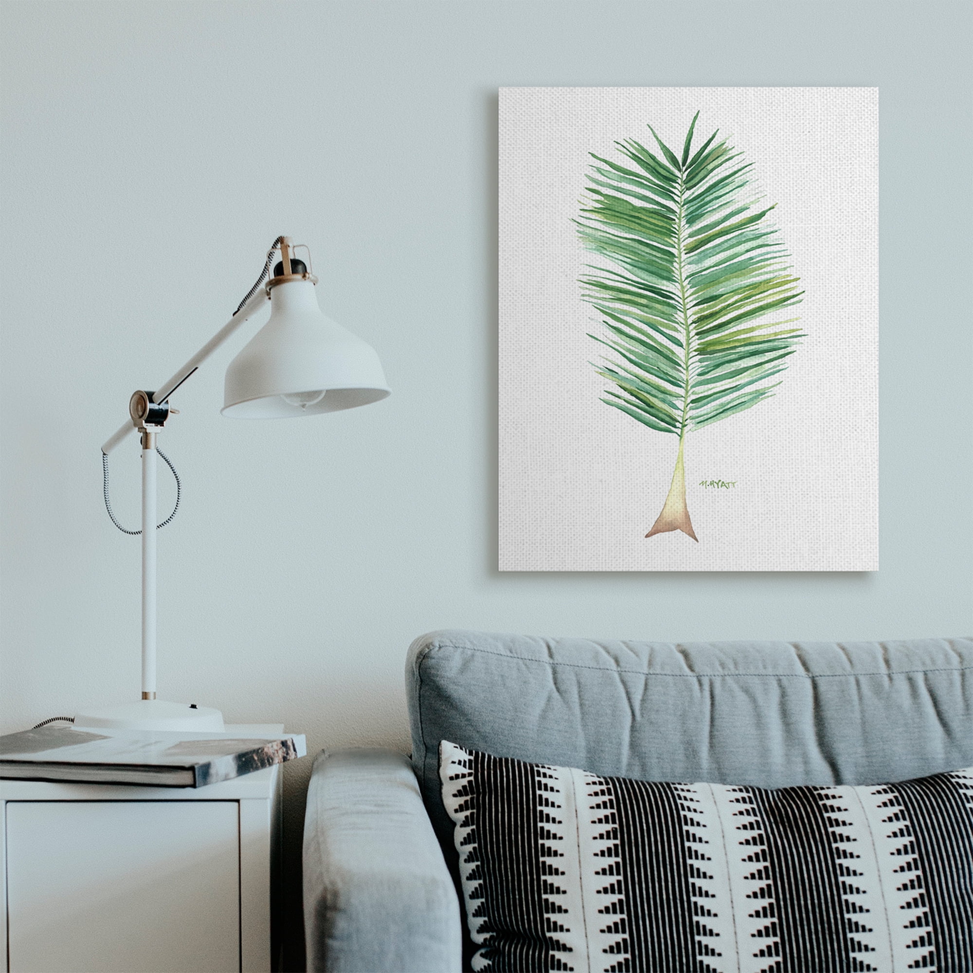 Stupell Industries Coconut Palm Fan Greenery Over White Canvas Wall Art, 30 x 40, Design by Melissa Hyatt LLC