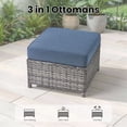 thumbnail image 5 of ODELIO 6‑Piece All‑Weather Wicker Patio Furniture Set, Outdoor Conversation Set with 360° Swivel Chairs, Ottomans & Side Table, Dark Gray Cushions for Backyard Porch Garden, 5 of 9