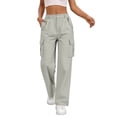 thumbnail image 3 of Kcolen Womens Cargo Pants, Casual Lightweight Trousers with Pockets, Loose Fit Women Trendy Summer Hiking Pants, 3 of 7