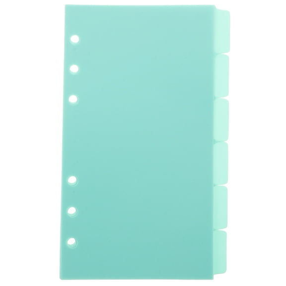 6 Sheets Divider Tabs Binder Index Dividers Ring Paper Separator Page Green