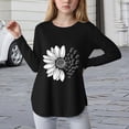 thumbnail image 2 of Child Girls T Shirts long Sleeve Curve Hem Tee Floral Cute Shirts Tops for Girls Fall Winter Clotehs Tops for 5T 6T 7T 8T 10T 11T 12T 13T 14T Kids Girls Tops, 2 of 4