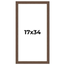 17x34 Frame Brown Farmhouse Solid Wood Picture Frame Width 1.5 Inches | Interior Frame Depth 0.5