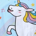thumbnail image 6 of larppty Toddler Baby Girls 2 Piece Pajamas Set, Unicorn Rainbow Print Ruffle Sleeveless Top & Shorts, Soft Cotton Kids Summer Sleepwear（Sky Blue, 4-5 Years）, 6 of 8