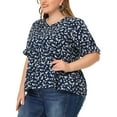 thumbnail image 4 of Unique Bargains Women's Plus Size Ruffle Short Sleeve Tiered Babydoll Blouses, 4 of 6