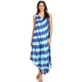 thumbnail image 5 of Sakkas Neja Women's Casual Maxi Summer Sleeveless Loose Fit Tie Dye Tank Dress - Royalblue - One Size Regular, 5 of 5