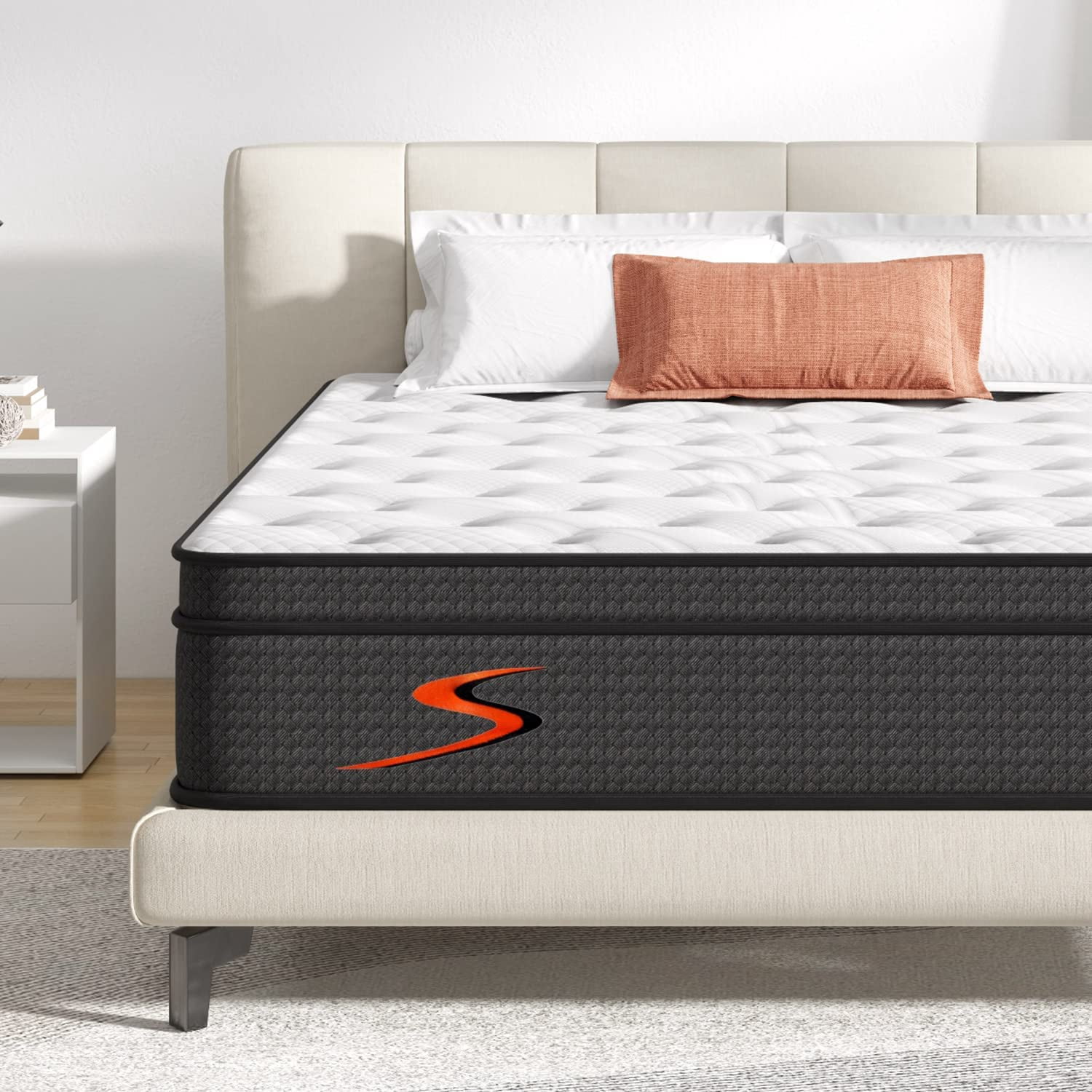 YUNWEI Full Mattress in a Box - 12 Inch Pillow Top Full Size Mattress, Gel Memory Foam Hybrid Mattress with Individually Pocketed Springs for Support & Comfort Sleep, Siesta Black