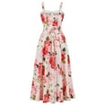 thumbnail image 3 of IDOPIP Women Floral Midi Corset Dress Boho Flowy Slit Lace Up Dresses Going Out A Line Casual Sundress, 3 of 7