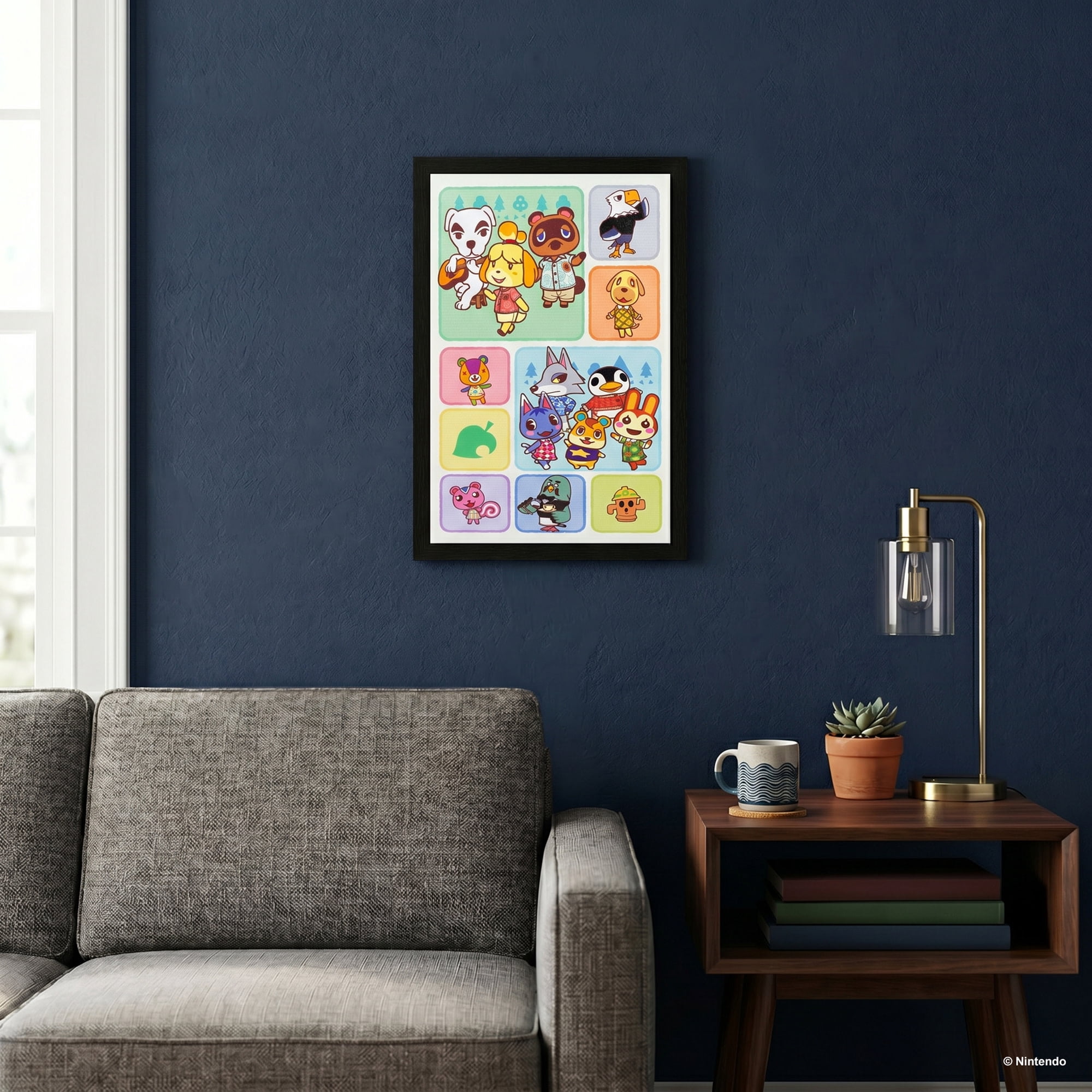 Pyramid America: Animal Crossing: Scene Grid - 11x17 Framed Gel Coated Poster - Video Game Artwork, Licensed Nintendo Wall Decor, Collectible Print