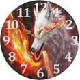 thumbnail image 5 of Coolnut Wolf Fire Print Wall Clock Round Vintage Silent Non Ticking Battery Operated Accurate Arabic Numerals Design for Home Kitchen Living Room Bedroom 10 Inch Home Decor, 5 of 5