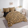 thumbnail image 3 of jejeloiu Brown Leopard Pattern 7-Piece Twin Bedding Sets,Wild Animals Bedding Comforter Set For Cheetah Lover Reversible, 3 of 8