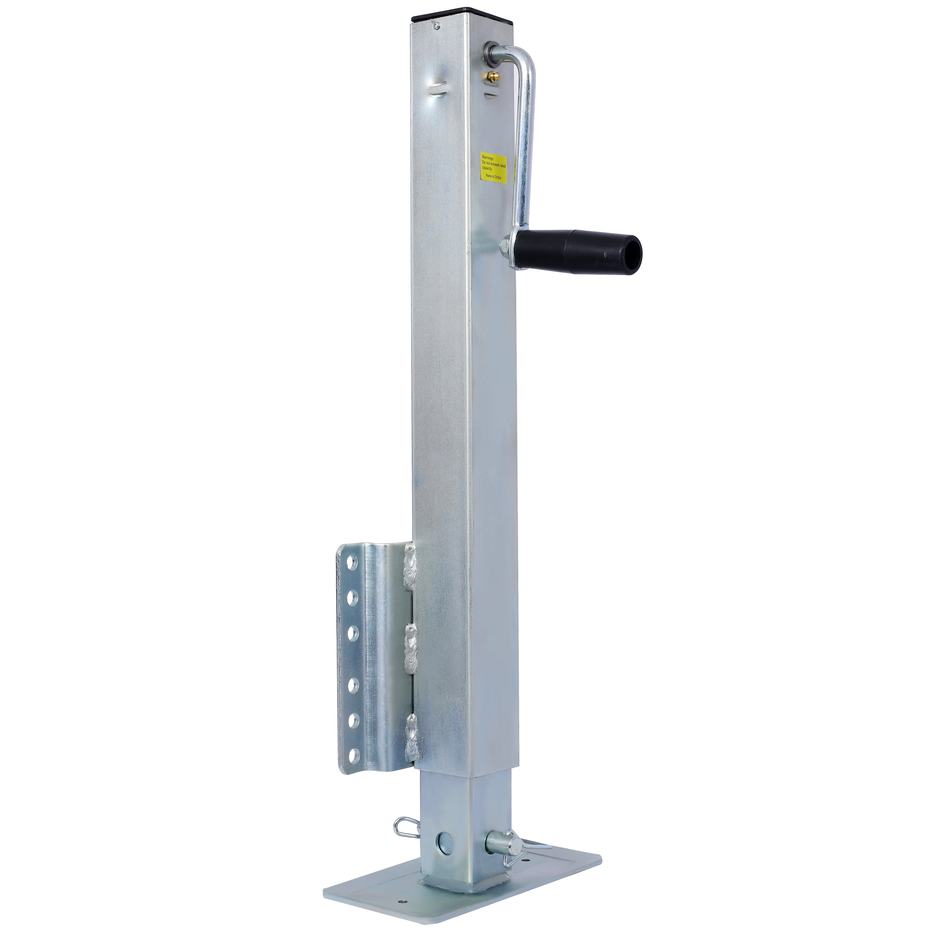 Pro 2500 lb Heavy Duty Trailer Jack | Fixed Mount Drop Leg Jack with 28.6” Lift & 4”x6” Foot, Square Tube Bolt-On Jack for Boat Trailers, Utility Trailers, RV, Camper & Off-Road Towing
