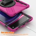 thumbnail image 2 of ELEHOLD Rugged Case for Samsung Galaxy Tab S9 Plus / Tab S9 FE Plus 12.4" Tablet, Heavy Duty Shockproof Rotating Stand Handstrap Pen Holder Case with Shoulder Strap for Galaxy 12.4 Inch,Rose, 2 of 10