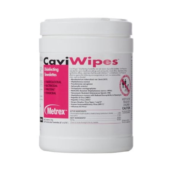 Metrex CaviWipes Surface Disinfectant, 220 Wipe Canister, 1 Count, #10-1090