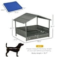 thumbnail image 3 of CoSoTower Wicker Dog House Outdoor with Canopy, Rattan Dog Bed with Water-Resistant Cushion, for Small and Medium Dogs, Dark Blue, 3 of 8