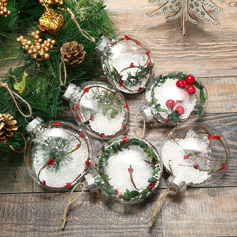 Clear Fillable Plastic Ornaments Crafts 40 PCS Clear Plastic Fillable