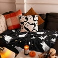 thumbnail image 2 of Halloween Throw Blanket with Cute Ghost Cat Design - Gothic Spooky Fleece & Flannel Blanket for Women, Perfect for Home, Dorm, Couch, Bed Decor - 60" x 50", 2 of 6
