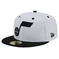 thumbnail image 3 of Men's New Era White/Black Utah Jazz Throwback 2Tone 59FIFTY Fitted Hat, 3 of 6