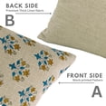 thumbnail image 3 of Boho hand block prints, 22"X22", Handcrafted Thick Linen Pillow Covers By Fabdivine, Diwali Flower, 3 of 7