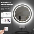 thumbnail image 4 of LUVODI Dual Lighted LED Bathroom Mirror 24in Anti Fog Dimmable Makeup Mirror Smart Touch Round, 4 of 15